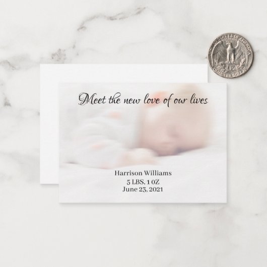 Custom Foto Baby Birtname Ankündigungskarte Mitteilungskarte (Vorderseite/Rückseite Beispiel)