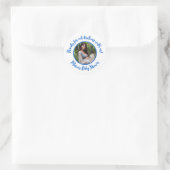 Custom Foto Baby Dusche Modernes Skript Vielen Dan Runder Aufkleber (Tasche)