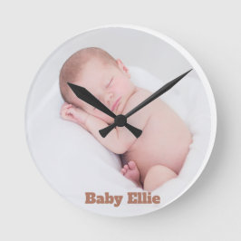 Custom Foto Baby Ellie Runde Wanduhr