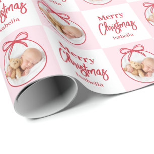Custom Foto Baby First Christmas Geschenkpapier
