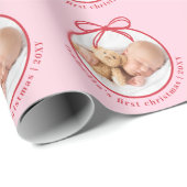 Custom Foto Baby First Christmas Geschenkpapier (Rolleneckpunkt)