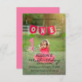 Custom Foto Baby Geburtstag Einladung (Vorne/Hinten)