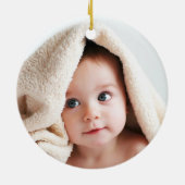 Custom Foto Baby Girl's First Christmas Sloth Keramik Ornament (Hinten)
