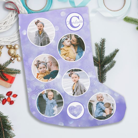 Custom Foto Baby Lila Kleiner Weihnachtsstrumpf