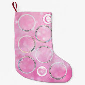 Custom Foto Baby Pink Kleiner Weihnachtsstrumpf (Vorderseite)