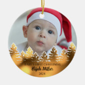 Custom Foto Baby's First Christmas Keramik Ornament (Vorne)