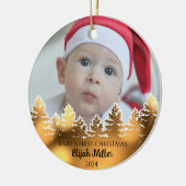Custom Foto Baby's First Christmas Keramik Ornament (Links)