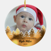 Custom Foto Baby's First Christmas Keramik Ornament (Hinten)