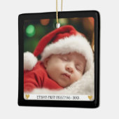 Custom Foto Baby's First Christmas Keramikornament (Links)