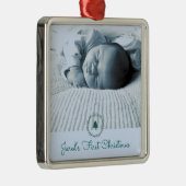 Custom Foto Baby's First Christmas Ornament Aus Metall (Rechts)