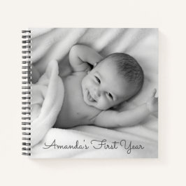 Custom Foto Baby's First Year Journal Notizblock