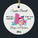 Custom Foto Baby's Girl First Christmas 2022 Keramik Ornament<br><div class="desc">Erste Weihnachtsschmuck für Kinder,  Personalisiertes Baby-Ornament,  Foto-Ornament,  Babyduschgeschenk. Individuelle Name und Jahr,  pinkfarbenes Baby Mädchen Weihnachtsschmuck 2022. *** Wenn Sie Designprobleme haben oder Hilfe benötigen,  können Sie mich kontaktieren.***</div>