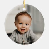 Custom Foto Baby's Girl First Christmas 2022 Keramik Ornament (Hinten)