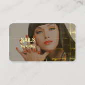 Custom Foto Background Nail Tech Visitenkarte (Vorderseite)