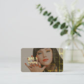 Custom Foto Background Nail Tech Visitenkarte (Stehend Vorderseite)