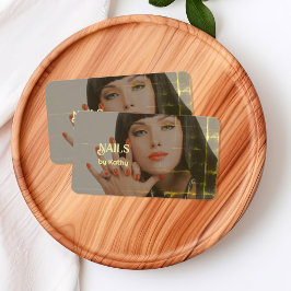 Custom Foto Background Nail Tech Visitenkarte