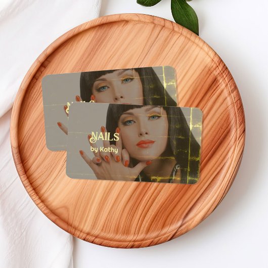 Custom Foto Background Nail Tech Visitenkarte