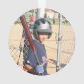 Custom Foto Baseball Simple Typografie Ornament (Rückseite)