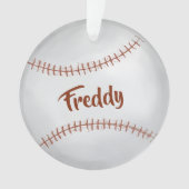 Custom Foto Baseball Simple Typografie Ornament (Vorderseite)