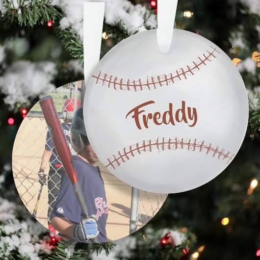 Custom Foto Baseball Simple Typografie Ornament