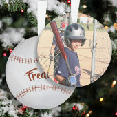 Custom Foto Baseball Simple Typografie Ornament