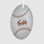 Custom Foto Baseball Simple Typografie Ornament (Vorderseite)