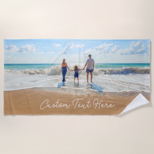 Custom Foto Beach Handtuch mit Text Personalisiert (Vorderseite)