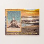 Custom Foto Beach Sunset Vacation Erinnerungen Puzzle (Horizontal)