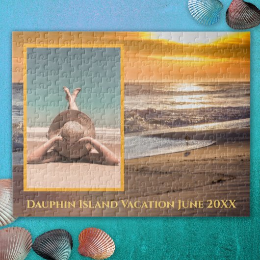 Custom Foto Beach Sunset Vacation Erinnerungen Puzzle