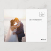 Custom Foto Beach Wedding Vielen Dank Postkarte (Rückseite)