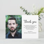 Custom Foto Bereavement Memorial Beerdigung Beilei Dankeskarte (Stehend Vorderseite)
