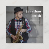 Custom Foto Beruflich Musician Minimal Quadratische Visitenkarte (Vorderseite)