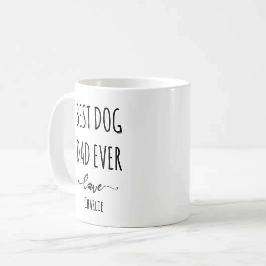 Custom Foto Best dog Dad Kaffeetasse (Vorderseite Links)