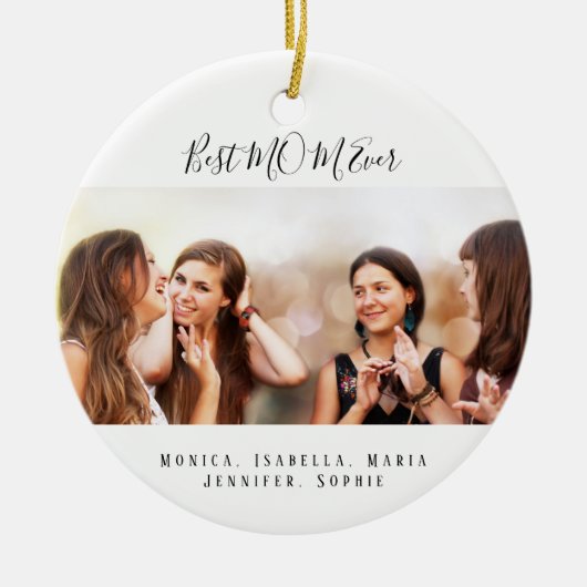 Custom Foto Best MAMA Ewige Weihnachten Keramik Ornament (Vorne)