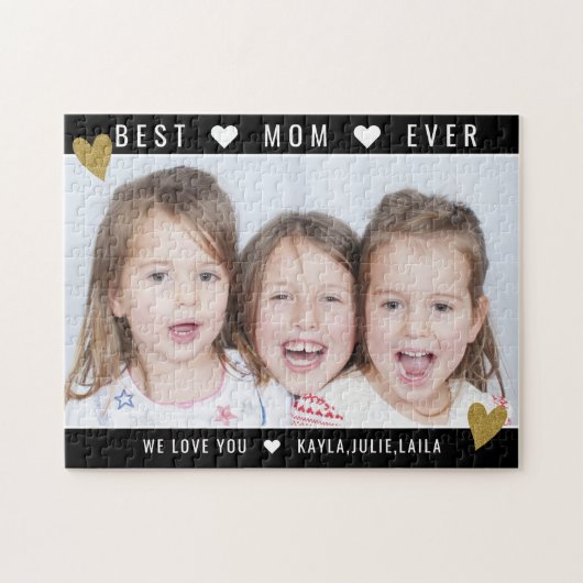Custom Foto Best Mom Ever Mother's Day Puzzle (Horizontal)