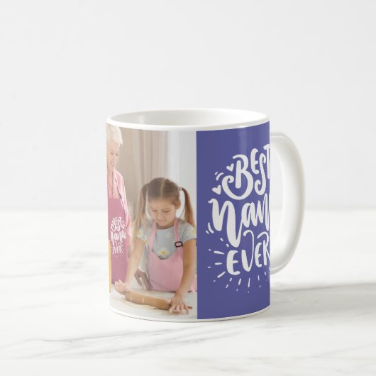Custom Foto Best Nana Ever Veri Peri Modernes Gesc Kaffeetasse (VorderseiteRechts)