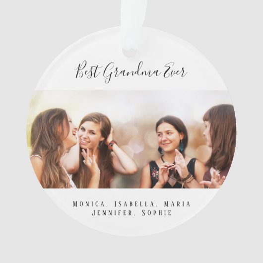 Custom Foto Best Oma Ever Enkel Ornament (Vorderseite)