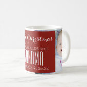 Custom Foto Best Oma Weihnachts Tasse Rot (VorderseiteRechts)