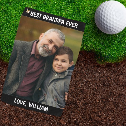Custom Foto Best Opa je Vatertag Geschenk Golfhandtuch