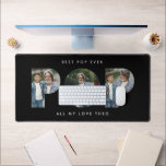 Custom Foto "Best Pop Ever Black modern Schreibtischunterlage<br><div class="desc">Feiern Sie mit diesem Custom Foto "Best Pop Ever" Schreibtischmatte den weltbesten Papa oder Opa. Personalisieren Sie es mit Ihren Lieblings-Fotos und fügen Sie eine herzliche Botschaft für ein einzigartiges und praktisches Geschenk, das er Liebe. Die fett gedruckte "POP"-Schrift verdoppelt sich als Foto-Collage und macht sie zu einem durchdachten Sake,...</div>