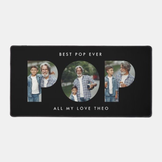 Custom Foto "Best Pop Ever Black modern Schreibtischunterlage (Vorderseite)