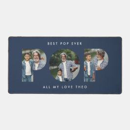 Custom Foto "Best Pop Ever" Navy Blue Modernste Schreibtischunterlage