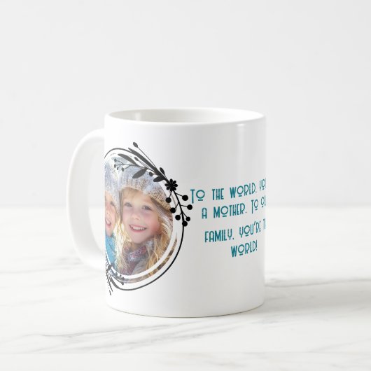 Custom Foto Beste Mütter und Familienmütter Tag Kaffeetasse (Vorderseite Links)