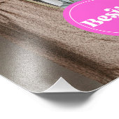 Custom Foto besticht Freunde Retro-Typografie rosa (Ecke)