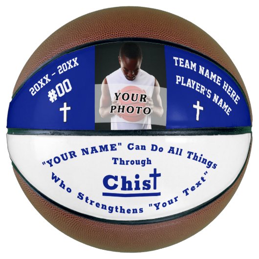 Custom Foto Bible Verse Basketball, Personalisiert Basketball (Vorderseite)