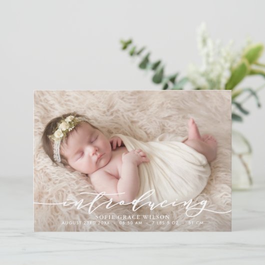 Custom Foto Birth Ankündigung (Stehend Vorderseite)