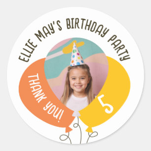Custom Foto Birthday Balloons jedes Alter Vielen D Runder Aufkleber