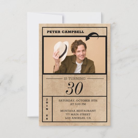 Custom Foto Birthday Einladung (Vorderseite)