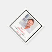 Custom Foto Birthday Paper Napkin Serviette (Ecke)