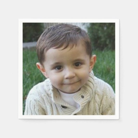 Custom Foto Birthday Paper Napkin Serviette (Vorderseite)